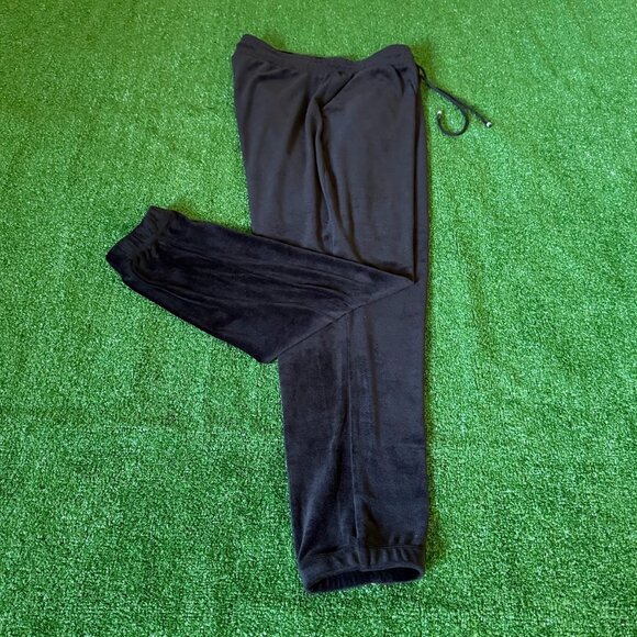 Suzette Soft Velour Elastic Waist Relaxed Fit Jogger Black Sweatpants Size L - Picture 1 of 12
